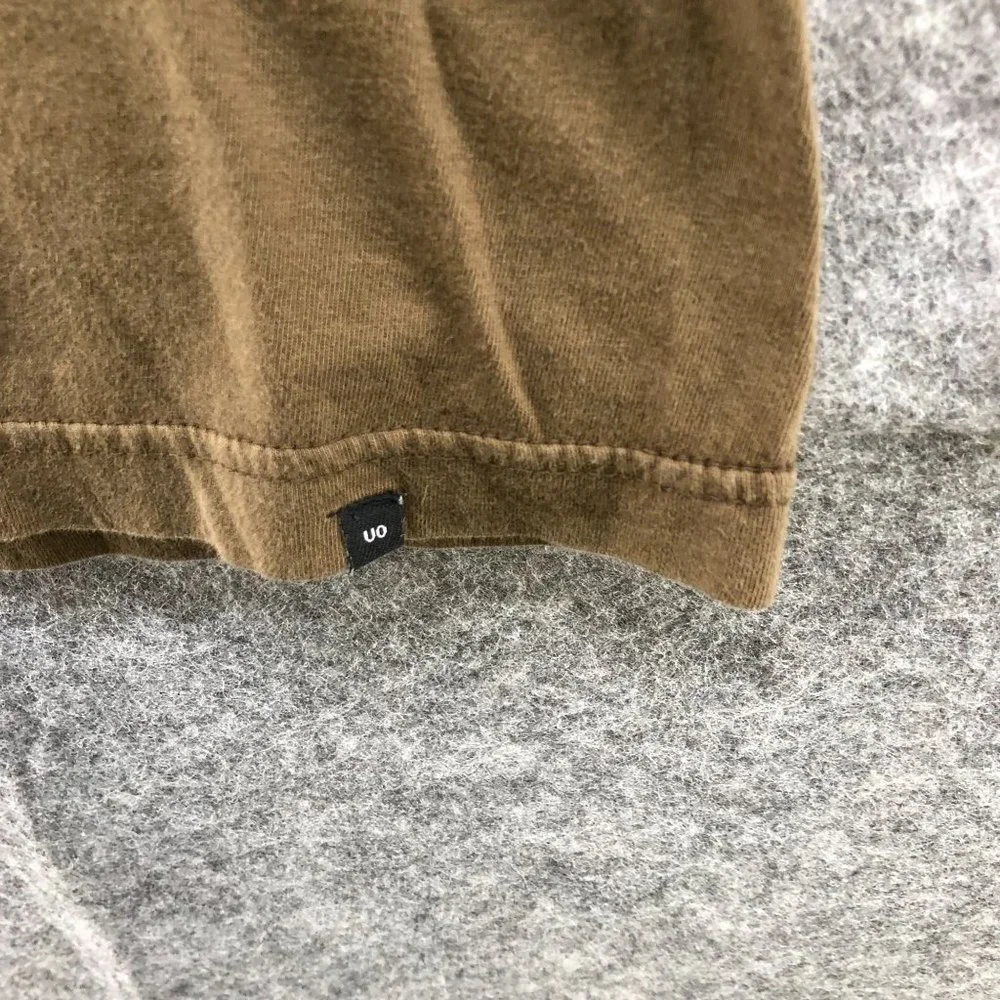 Urban Outfitters Modern Fit‎ T Shirt Mens XS Exposed Seam Brown Short Sleeve